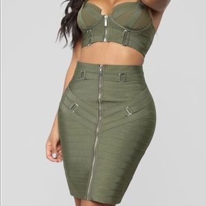 Olive green two piece set